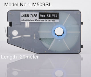 ταινία κατασκευαστών ετικετών 9mm ασημένια 20M εμπορική για τον προσδιορισμό καλωδίων